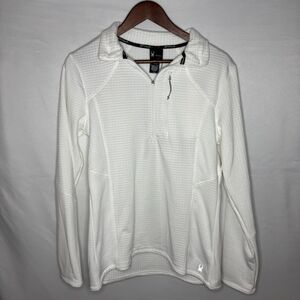Spyder Women’s L White Quarter Zip Pullover Activewear Top NWT Athletic Ski Grid